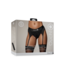 Ouch! by Shots Vibrating Strap-on Thong with Adjustable Garters - M/L - Black