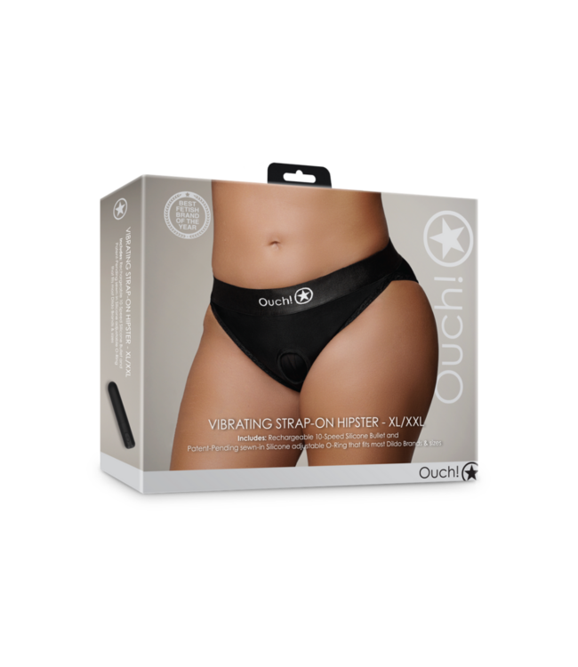 Vibrating Strap-on Hipster - XL/XXL - Black