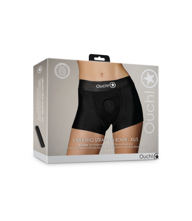 Vibrating Strap-on Boxer - XS/S - Black
