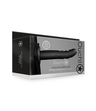 Ouch! by Shots Textured Curved Hollow Strap-On - 8 / 20 cm