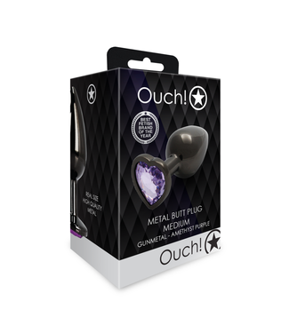 Ouch! by Shots Heart Gem Butt Plug - Medium