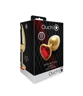 Ouch! by Shots Heart Gem Butt Plug - Large