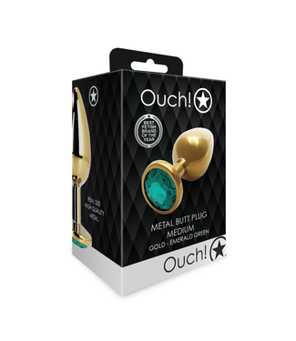 Ouch! by Shots Round Gem Butt Plug - Medium