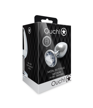 Ouch! by Shots Round Gem Butt Plug - Medium