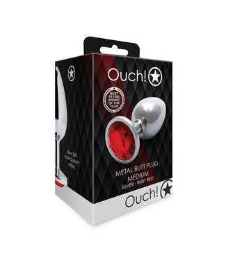 Ouch! by Shots Round Gem Butt Plug - Medium