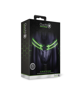 Ouch! by Shots Jockstrap with Buckle - Glow in the Dark - L/XL