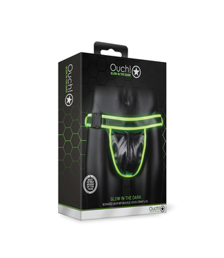 Ouch! by Shots Jockstrap with Buckle - Glow in the Dark - L/XL