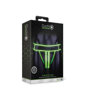 Ouch! by Shots Striped Jockstrap - Glow in the Dark - L/XL