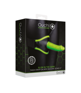 Ouch! by Shots Thigh Strap-On - Glow in the Dark