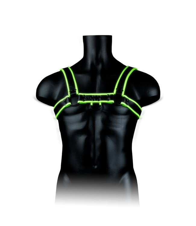 Chest Bulldog Harness - Glow in the Dark - S/M