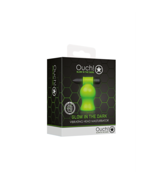 Ouch! by Shots Vibrating Head Masturbator - Glow in the Dark
