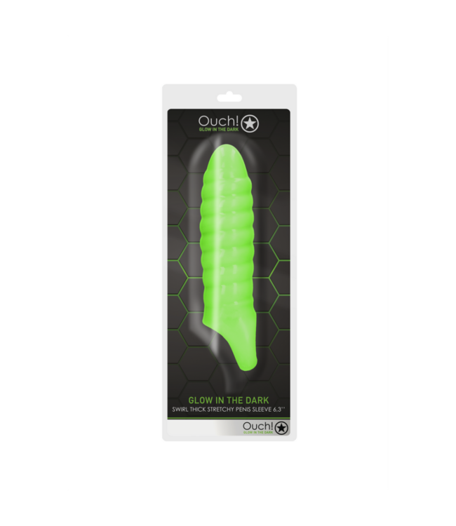Swirl Thick Stretchy Penis Sheath - Glow in the Dark