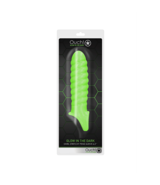 Ouch! by Shots Swirl Stretchable Penis Sheath - Glow in the Dark