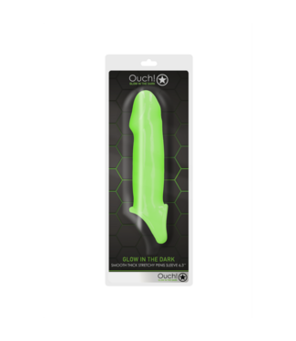 Ouch! by Shots Smooth Thick Stretchy Penis Sheath - Glow in the Dark