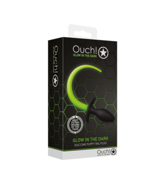 Ouch! by Shots Puppy Tail Plug - Glow in the Dark