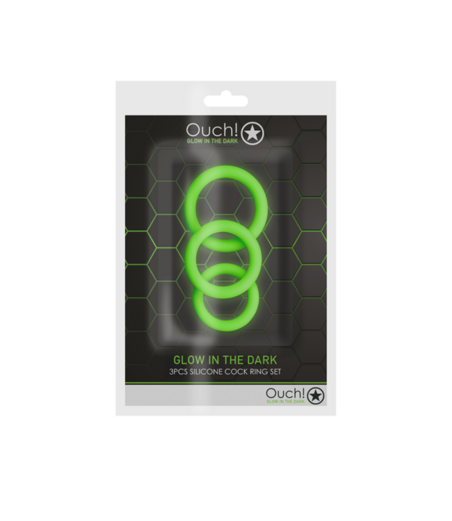 Cockring Set - Glow in the Dark - 3 Pieces