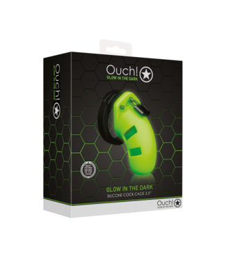Ouch! by Shots Model 20 Chastity Cage - Glow in the Dark - 4 / 9 cm