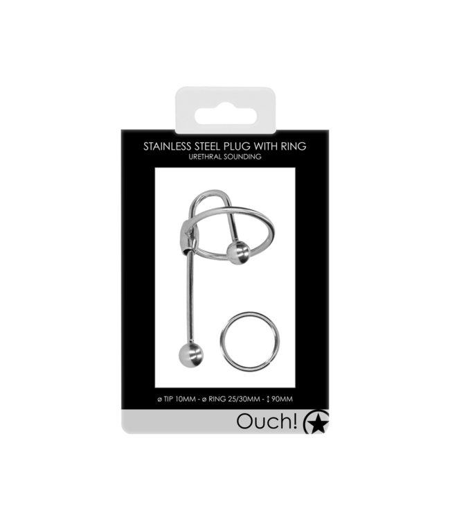 Stainless Steel Penis Plug with Ball - 0.4 / 10 mm