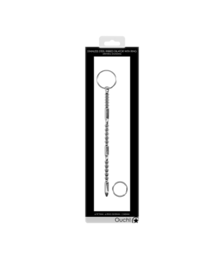 Ouch! by Shots Stainless Steel Ribbed Dilator - 0.4 / 9 mm
