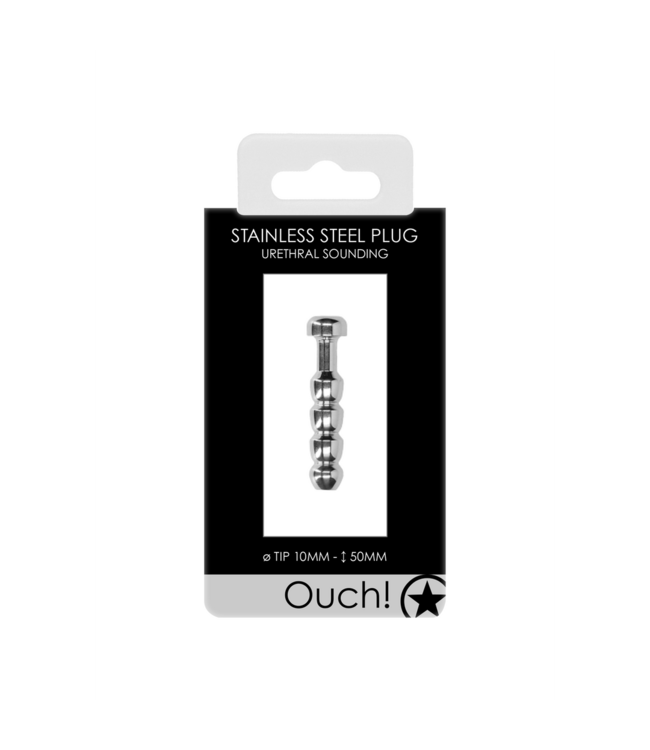 Ribbed Hollow Penis Plug - 0.4 / 10 mm