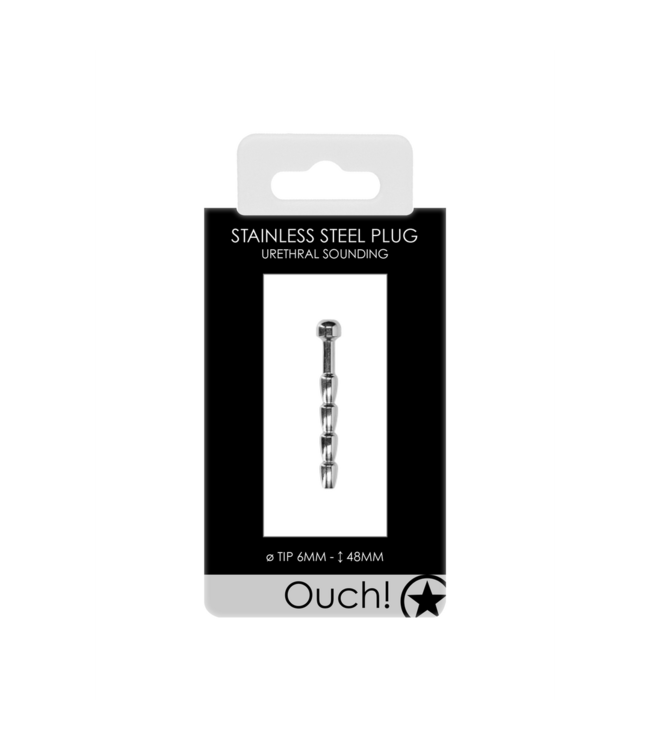 Ribbed Hollow Penis Plug - 0.2 / 6 mm