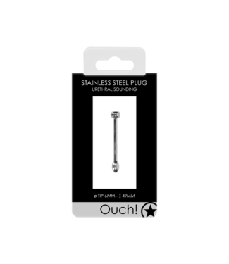Ouch! by Shots Metal Penis Plug - 0.2 / 6 mm