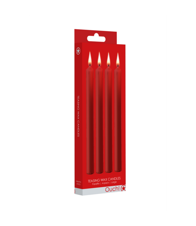 Teasing Wax Candles - 4 Pieces - Large - Red