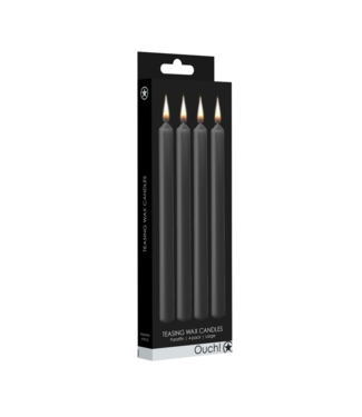 Ouch! by Shots Teasing Wax Candles - 4 Pieces - Large - Black