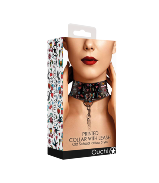 Ouch! by Shots Printed Collar With Leash