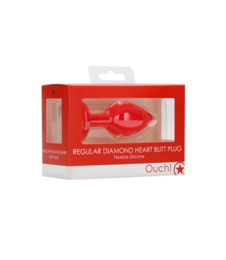 Ouch! by Shots Diamond Heart Butt Plug - Regular