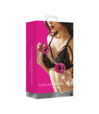 Ouch! by Shots Plush Leather Handcuffs