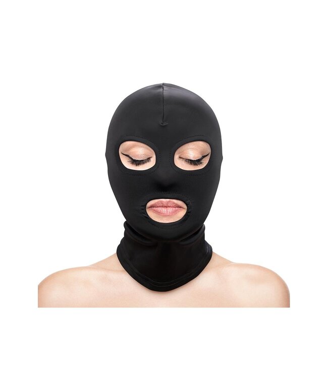 FETISH & FASHION EYES & MOUTH HOOD BLACK