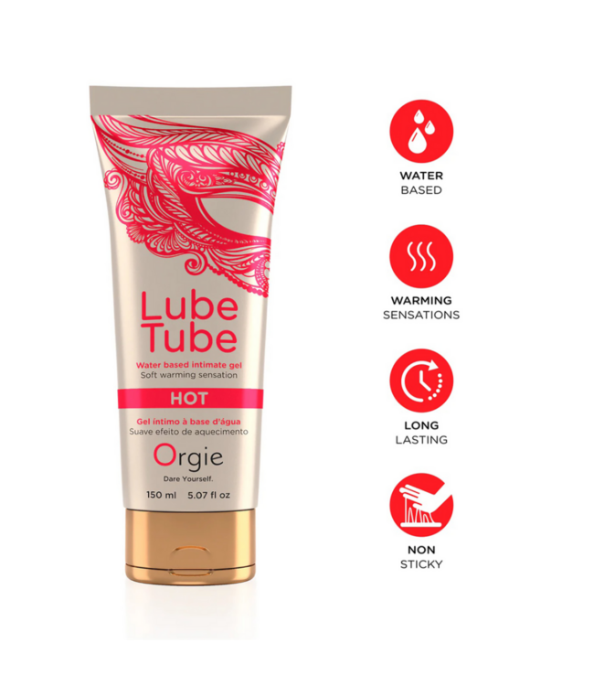 Lube Tube Hot - Waterbased Lubricant with a Warming Effect - 5 fl oz / 150 ml