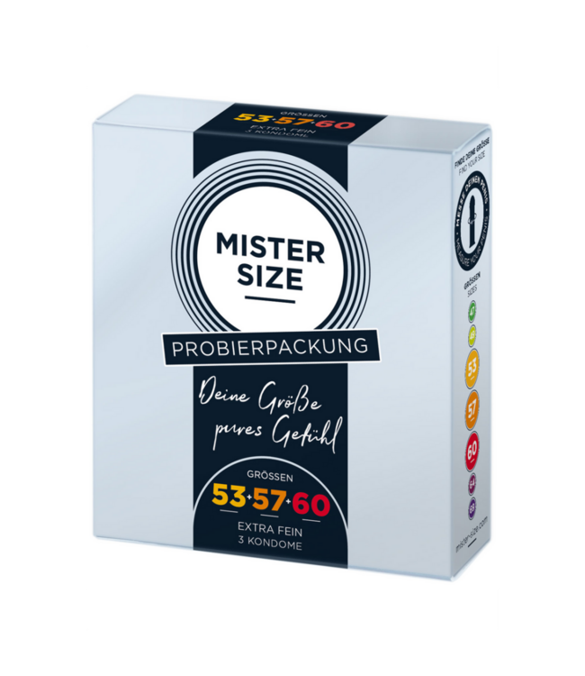 Pure Feel - Test Package Medium - Condoms 53, 57, 60 mm - 3 Pieces