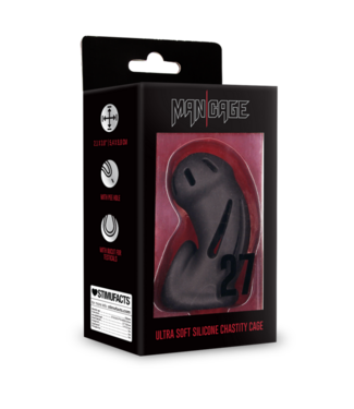 ManCage by Shots Model 27 - Ultra Soft Silicone Chastity Cage - Black