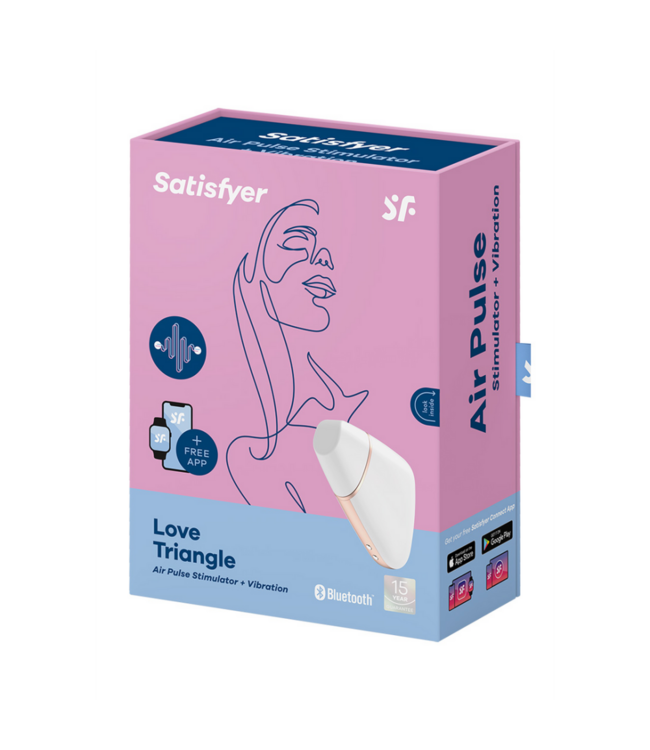 Love Triangle - Air Pulse Stimulator and Vibration - White