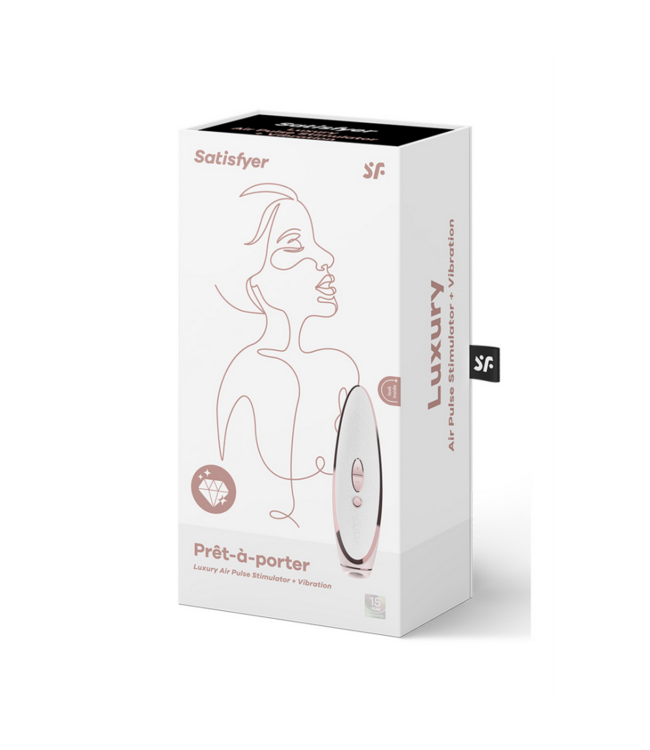 Prêt-á-Porter - Luxury Air Pulse Stimulator and Vibration - White/Rose Gold