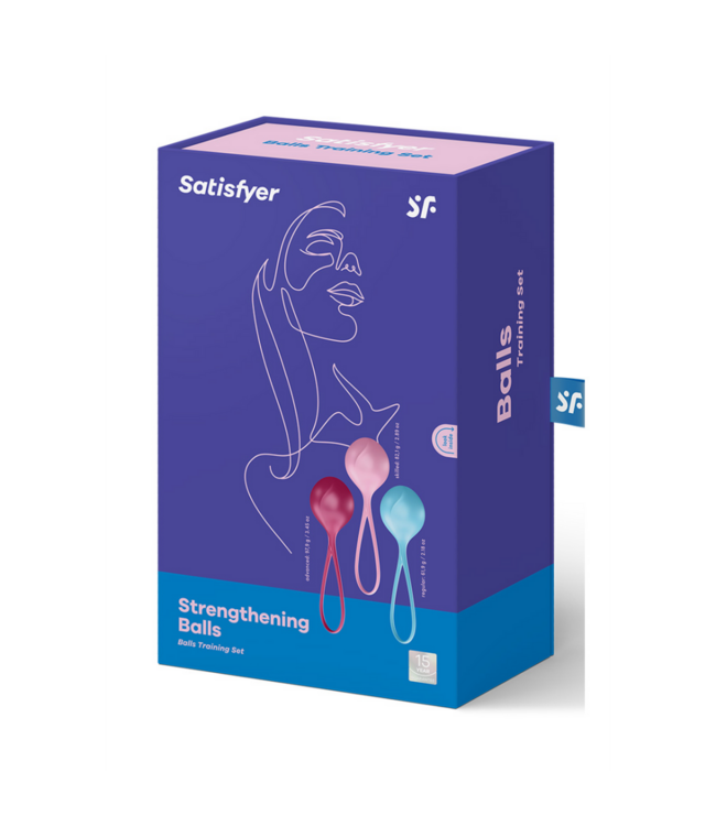 Strengthening Balls - Kegel Balls - 3 Pieces - Turquoise/Red/Pink