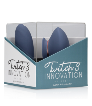 Innovation by Shots Twitch 3 - Rechargeable Vibrator and Suction - Blue/Grey