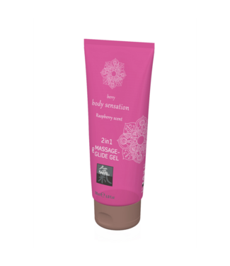 HOT 2 in 1 Massage and Glide Gel - Raspberry - 7 fl oz / 200 ml