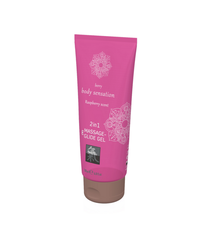 2 in 1 Massage and Glide Gel - Raspberry - 7 fl oz / 200 ml