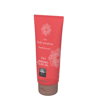 HOT 2 in 1 Massage and Glide Gel - Strawberry - 7 fl oz / 200 ml