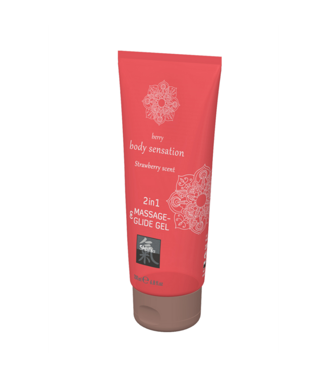 2 in 1 Massage and Glide Gel - Strawberry - 7 fl oz / 200 ml