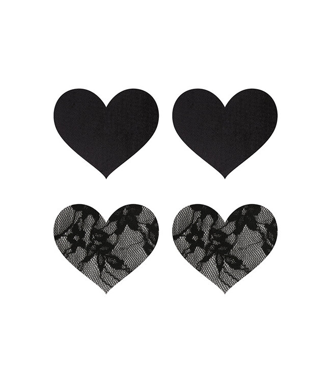 PEEKABOO PASTIES SATIN AND LACE HEARTS