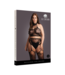 Le Désir by Shots Two Piece with Halter Turtleneck and Pantie with Attached Stockings - OSX - Black