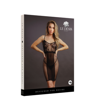 Le Désir by Shots Knee-Length Lace and Fishnet Dress - One Size
