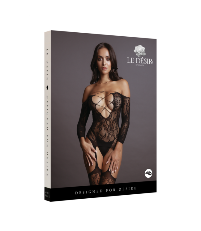 Criss Cross Neck Bodystocking - One Size