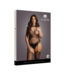 Le Désir by Shots Contrast Fence Net Suspender Bodystocking - Plus Size