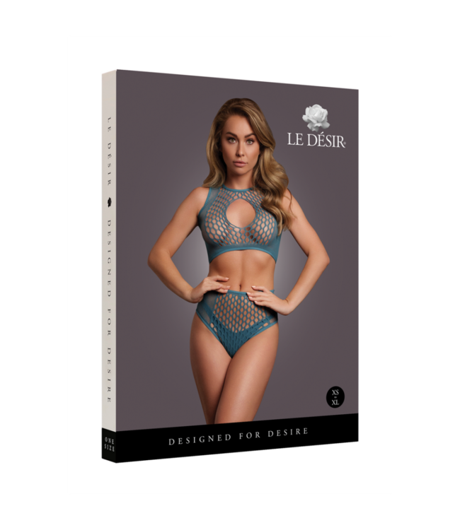 Duo Net Key-Hole Bra Set - One Size