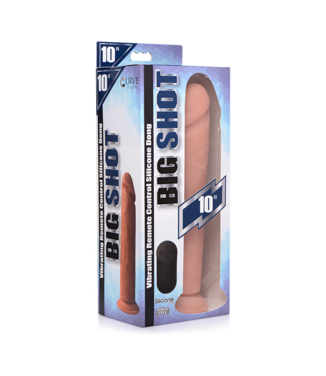 Vibrating Silicone Dildo with Remote Control - 10 / 25,5 cm